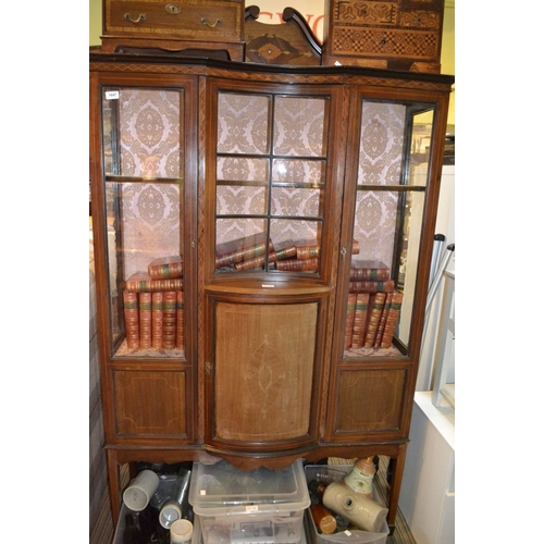 323 - Edwardian fancy shaped and inlaid display cabinet