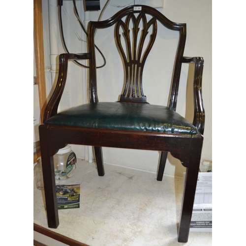 328 - Hepplewhite 18th century mahogany chair with drop-in seat