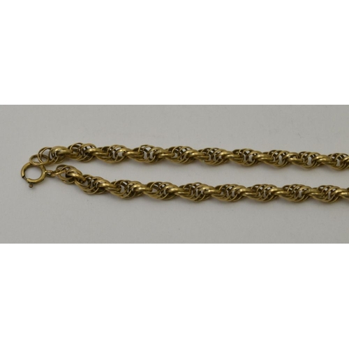 9 - A 9ct gold neck chain, 39cm long, 12g