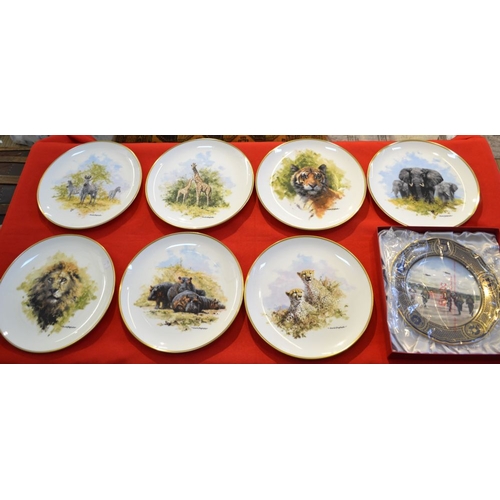 115 - Seven Wedgwood 'David Shephard' Ltd Edn plates and a boxed Spode plate