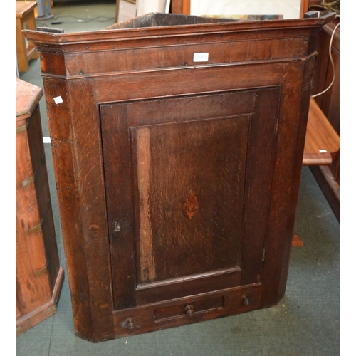 177 - 19th century oak hanging corner cupboard