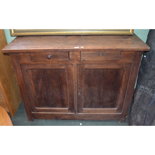 191 - A 19th century oak two drawer sideboard