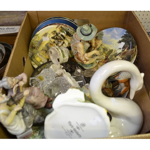 24 - A box containing a selection of collectible porcelain and china wares