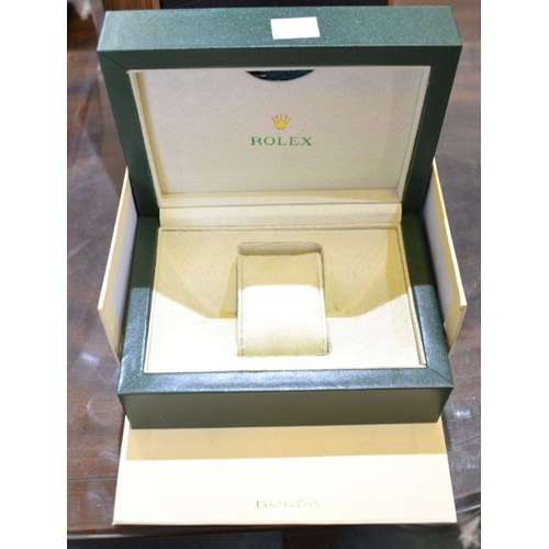 243 - Rolex - genuine original green presentation box with slip cover and paperwork