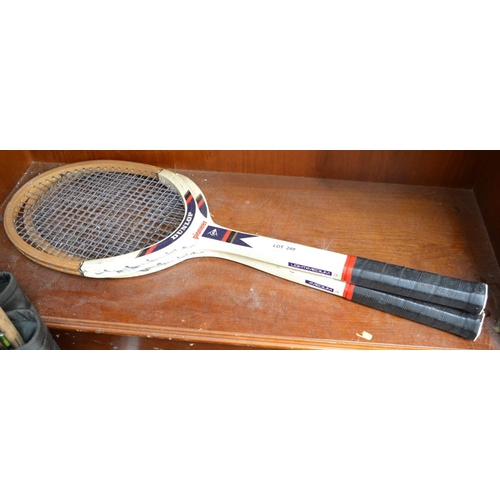 249 - Two retro 'Dunlop' wooden tennis rackets