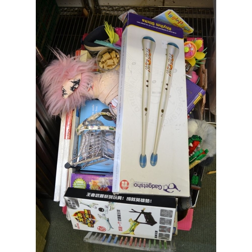 41 - A box of children's toys, rhythm sticks etc