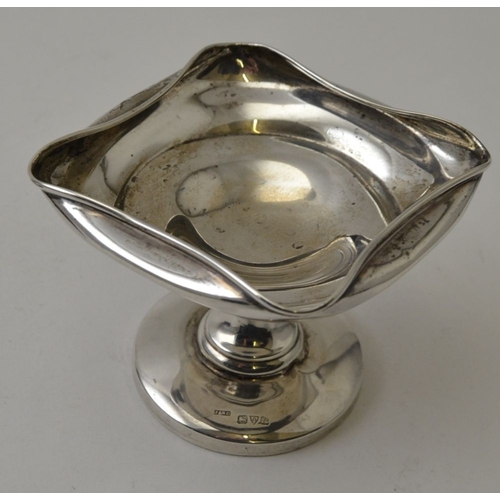 108 - Barker Brothers, a pair of silver dishes inset polished wood bases, Birmingham 1938, silver dish - 8... 