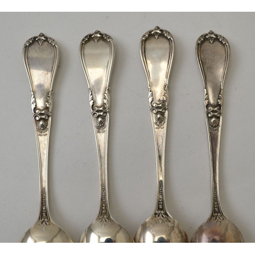 113 - The Gorham & Co. Fifth Ave New York, twelve sterling silver coffee spoons, decorated with various Zo... 