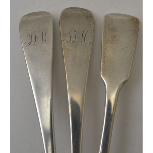 118 - Thomas Wallis & Jonathan Hayne, a pair of silver table spoons, old English design, London 1813, toge... 