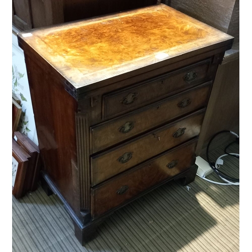 233 - A 19th century small sized Batchelors chest of four drawers having typical fold over top with reeded... 