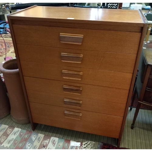 241 - A vintage set of William Lawrence teak chest of six drawers