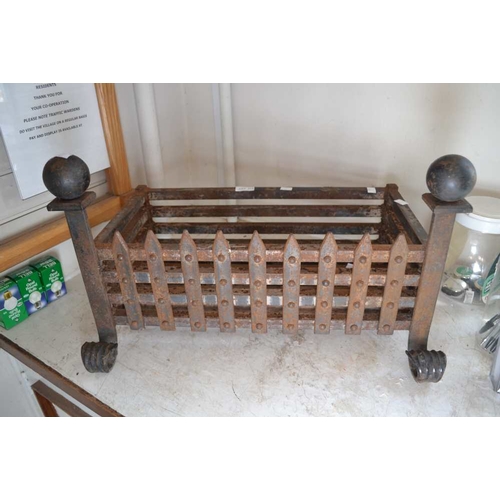 315 - A metal fire basket with portcullis front