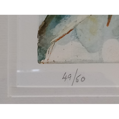 191 - A signed limited edition print of a school of mackerel 49/50 - 93 cm square