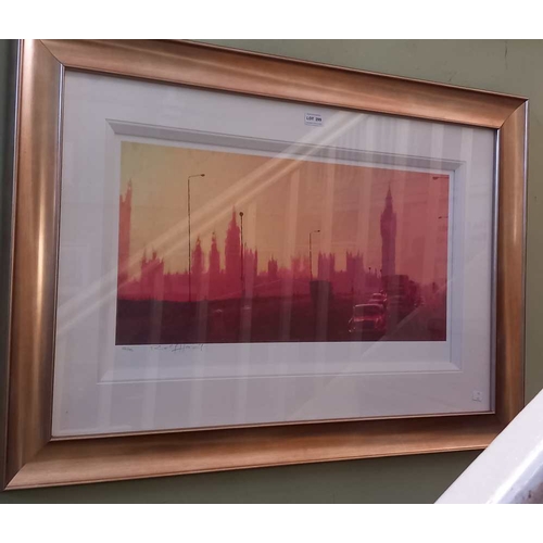 299 - Rolf Harris - signed limited edition image of London 102/195 glazed and framed