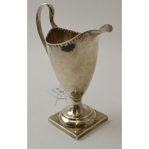 4 - George Smith and Thomas Haytor, An 18th century silver pedestal cream jug, London 1794, weight: 92g