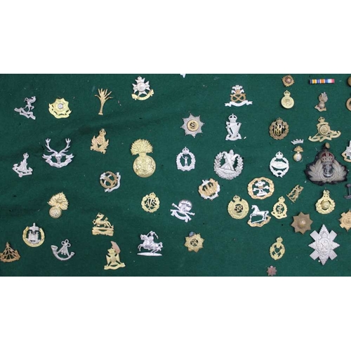 106 - A quantity of military cap badges includes, York and Lancaster, Lincolnshire etc (75)