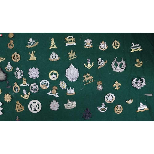 106 - A quantity of military cap badges includes, York and Lancaster, Lincolnshire etc (75)