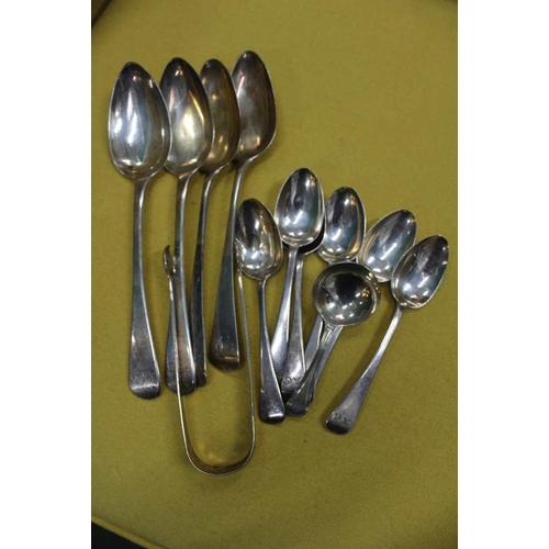 110 - A bag of antique HM silver spoons etc ( 435gms )