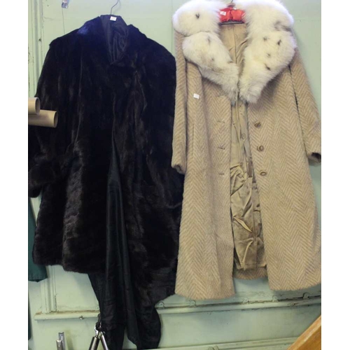 18 - Ladies Mink coat and a mohair coat with fur collar