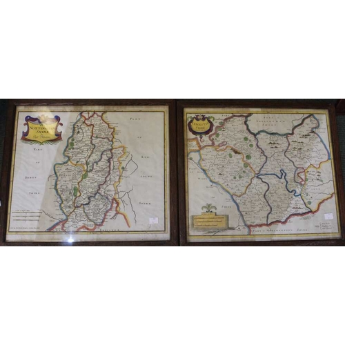 19 - A set of four Robert Morden County maps. Hand coloured and engraved