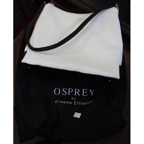 236 - A quantity of branded hat boxes, with hats and an 'Osprey' handbag