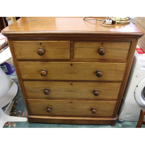 239 - Victorian mahogany five drawer bedroom chest