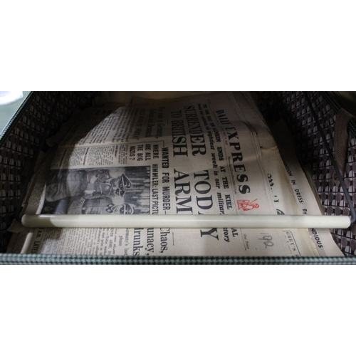 258 - Three vintage suitcases containing collectors newspapers