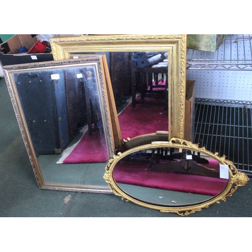 312 - Three modern gilt framed wall mirror