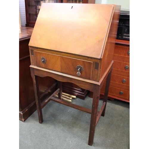 61 - Mid century small writing bureau with single drawer