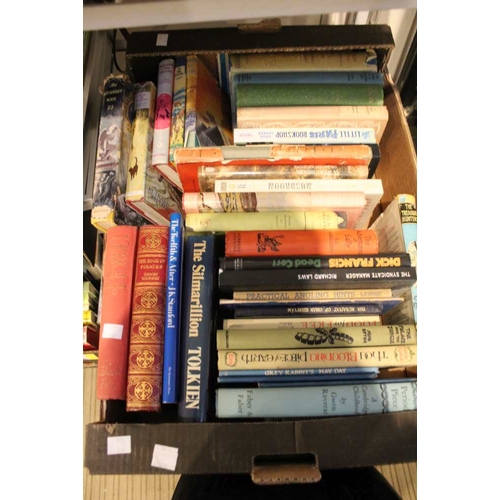 A box of books to include vintage children's titles etc