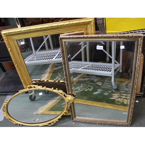 220 - Three modern gilt framed wall mirror