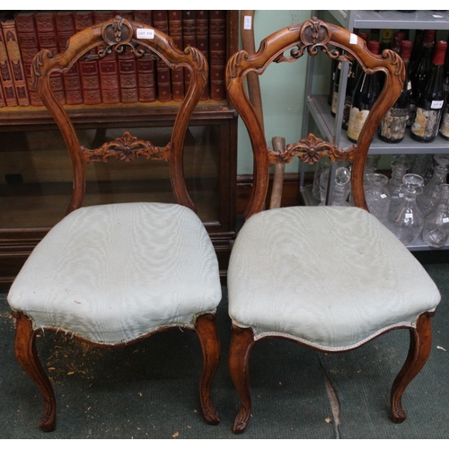 310 - A pair of carved wood Victorian single chairs