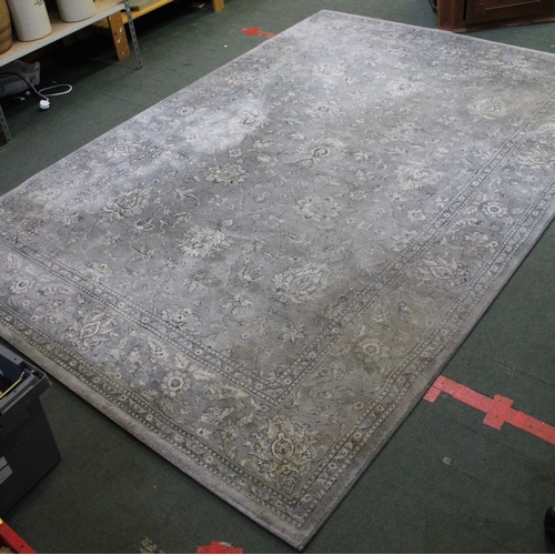 367 - A grey toned machine carpet stylized floral design bordered. 290cm x 200cm