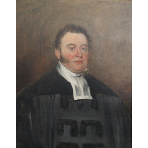 212 - 19th century British School, portrait of a Minister, oil painting on canvas, 74cm x 61cm, gilt frame... 