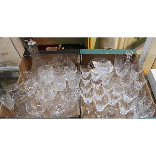 38 - Two boxes of crystal glassware to include; St Louise, Webb, Royal Brierley & Stuart examples