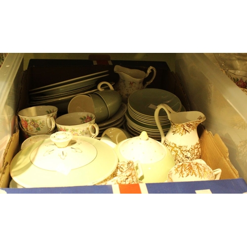 50 - Three boxes of mixed china tea and dinner wares