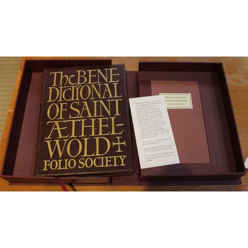 68 - FOLIO SOCIETY The Benedictional of Saint Aethelwold bound in full goatskin leather no.477 of 1000 co... 