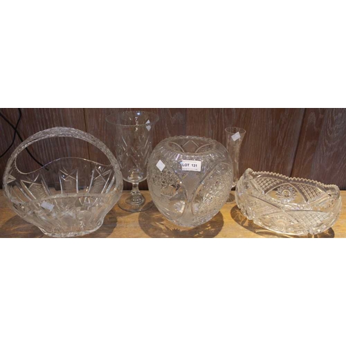 72 - Five items of cut glass table ware