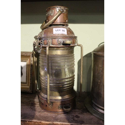 98 - Pascall Atkey and Son Cowes, vintage brass and copper ships lantern