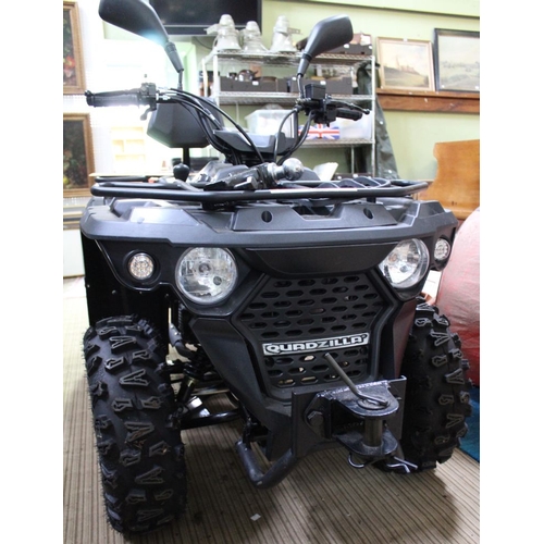 1 - A Quadzilla QZ150 black quad bike, electric ignition, tow & grab bars, road registered, log book & i... 