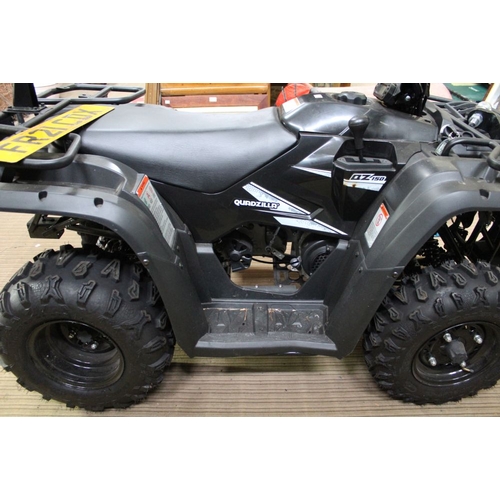 1 - A Quadzilla QZ150 black quad bike, electric ignition, tow & grab bars, road registered, log book & i... 