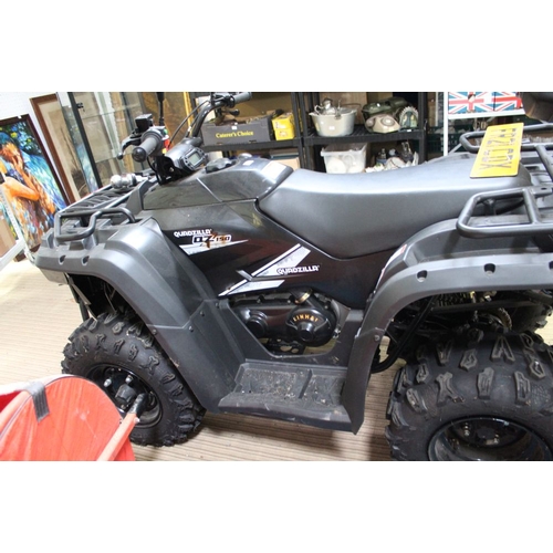 1 - A Quadzilla QZ150 black quad bike, electric ignition, tow & grab bars, road registered, log book & i... 