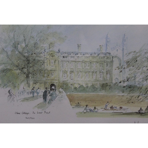 221 - A pair of limited edition Cambridge College prints signed by Hugh Casson