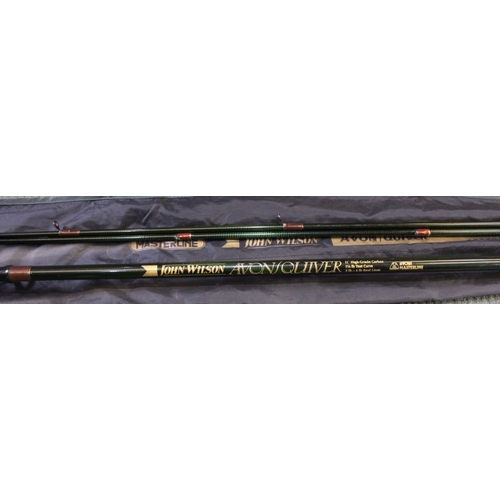 244 - John Wilson Masterline Avon/Quiver rod, 2 top sections. 11ft carbon 1 1/4lb test curve