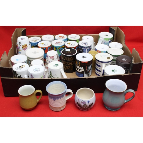 294 - A quantity of collectors mugs, includes such makers as Portmeirion, Denby, Emma Bridgewater etc