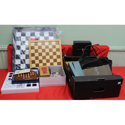 296 - A quantity of games and other items, includes wooden Staunton pattern Chess set with board, Conran h... 