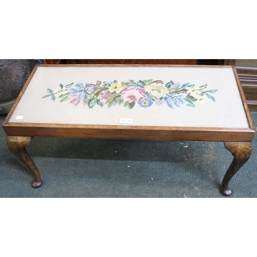 56 - A tapestry top long low side-table