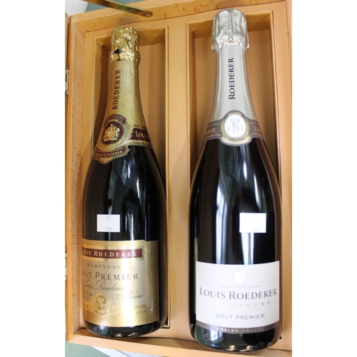 60 - Louis Roederer Brut Premier Champagne in a Wooden Case, 2 bottles