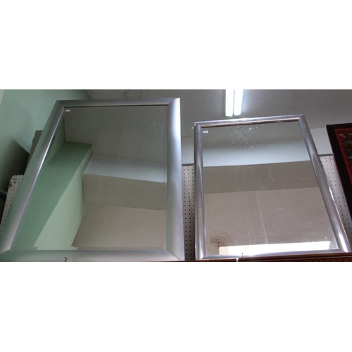 80 - Two silver framed wall mirrors