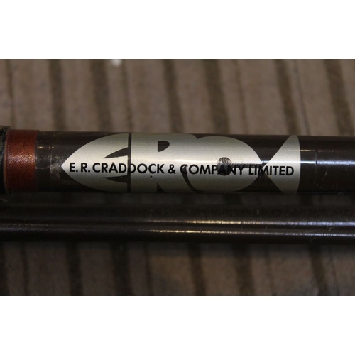 111 - A vintage 3-piece fibreglass float rod with decal for ER Craddock and Co